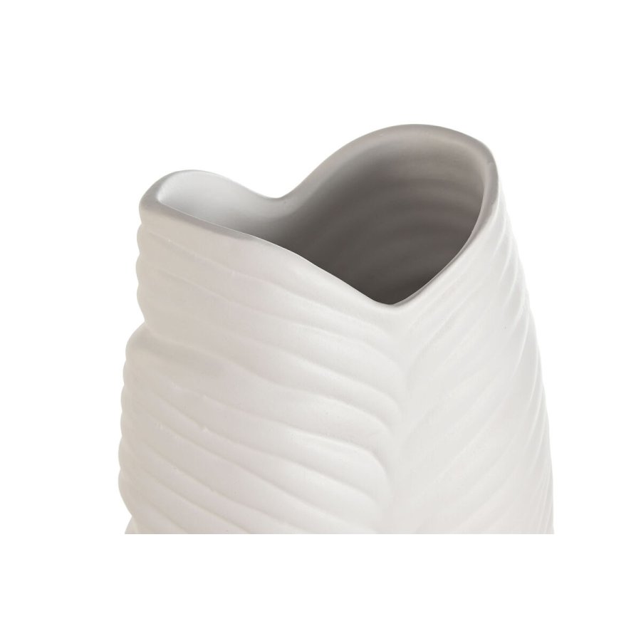 Vase Home ESPRIT Hvid Stent�j Tropisk Blad af en plante 33 x 10 x 70 cm #2