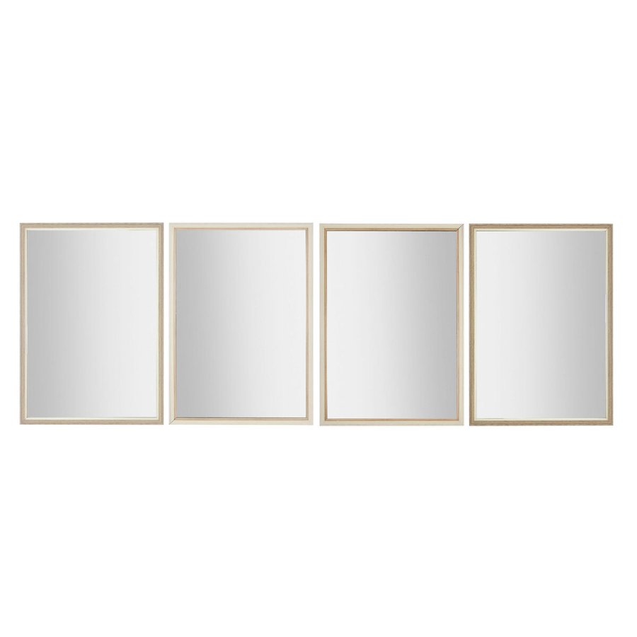 Vgspejl Home ESPRIT Hvid Brun Beige Gr 66 x 2 x 92 cm 70 x 2 x 97 cm (4 enheder) #1