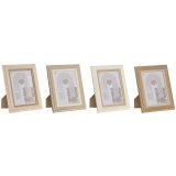 Fotoramme Home ESPRIT Multifarvet Aluminium Krystal Tr MDF Scandi 16 x 2,8 x 21 cm (4 enheder) #1