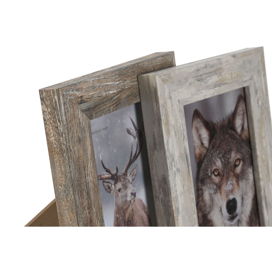 Fotoramme Home ESPRIT Hvid Natur Krystal polystyren Skandinavisk 14,5 x 2 x 20 cm (2 enheder) #5