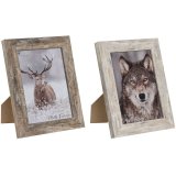 Fotoramme Home ESPRIT Hvid Natur Aluminium Krystal polystyren Scandi 16 x 2 x 22 cm (2 enheder) #1
