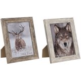 Fotoramme Home ESPRIT Hvid Natur Krystal polystyren Skandinavisk 19,5 x 2 x 24,5 cm (2 enheder) #1