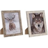 Fotoramme Home ESPRIT Hvid Natur Krystal polystyren Skandinavisk 24,6 x 2 x 29,6 cm (2 enheder) #1