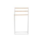 Fritstende hndkldestativ Home ESPRIT Hvid Natur Metal Bambus 45 x 22 x 85 cm #9