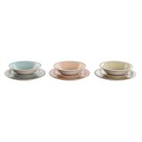 Madlavningsst Home ESPRIT Bl Grn Multifarvet Pink Rav Stentj 26,5 x 26,5 x 3 cm 27,5 x 27,5 x 3 cm 18 Dele #1