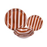 Spisestel Home ESPRIT Gul Bl Rd Stentj Striber Middelhavet 27,5 x 27,5 x 2,8 cm 18 Dele #4