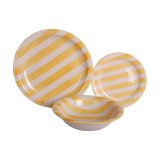 Spisestel Home ESPRIT Gul Bl Rd Stentj Striber Middelhavet 27,5 x 27,5 x 2,8 cm 18 Dele #10