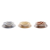 Spisestel Home ESPRIT Gul Bl Rd Stentj Striber Middelhavet 27,5 x 27,5 x 2,8 cm 18 Dele #1