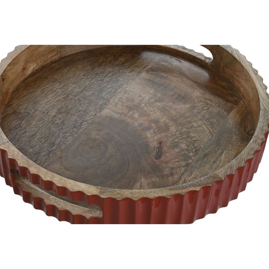 Bakke Home ESPRIT Gul Grn Koral Mangotr 30 x 30 x 5 cm (3 enheder) #4