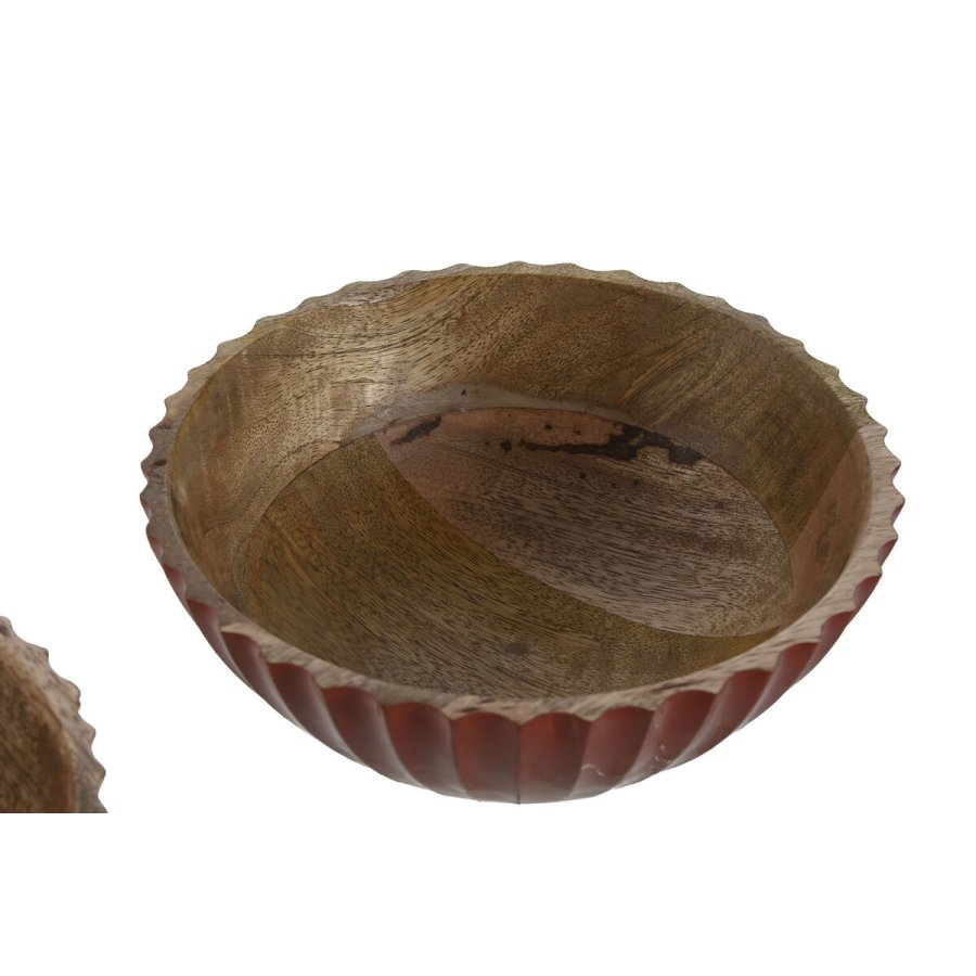 Snacksk�l Home ESPRIT Gul Gr�n Koral Mangotr� 15 x 15 x 8 cm (3 enheder) #2