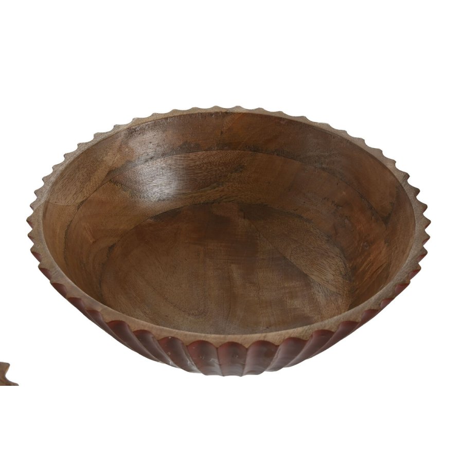 Salatskl Home ESPRIT Gul Grn Koral Mangotr 30 x 30 x 12 cm (3 enheder) #4