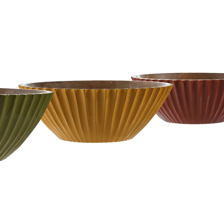 Salatskl Home ESPRIT Gul Grn Koral Mangotr 30 x 30 x 12 cm (3 enheder) #7