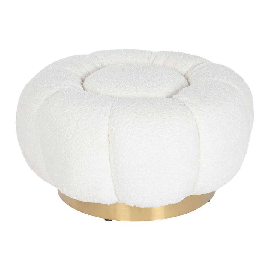 Fodsttte Home ESPRIT Hvid Polyester Metal 65 x 65 x 35 cm #1