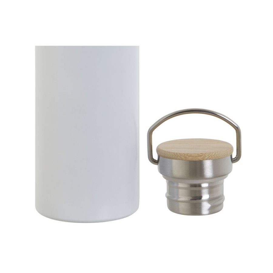 Vandflaske Home ESPRIT Hvid Beige Natur Bambus Rustfrit stl 500 ml (2 enheder) #2