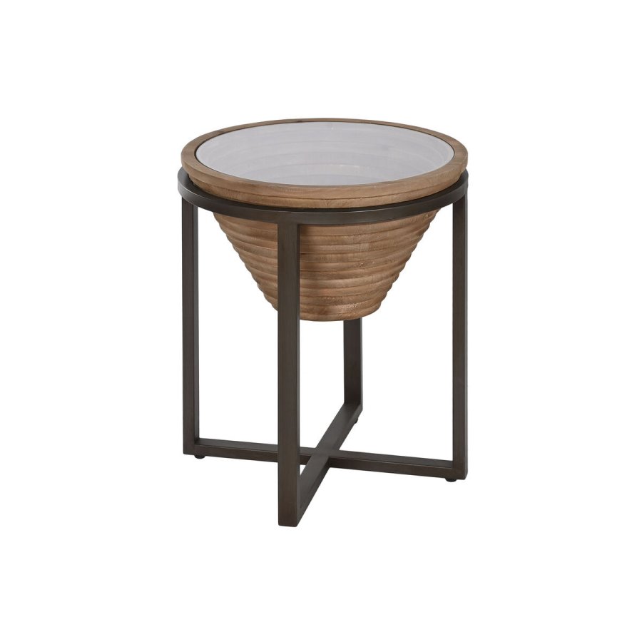 Sofabord Home ESPRIT Sort Natur Krystal Gran 46 x 46 x 55,5 cm #1