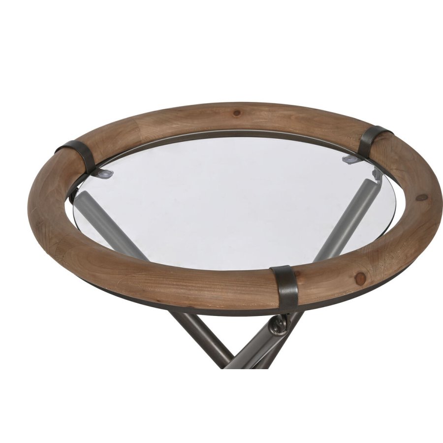 St med 2 borde Home ESPRIT Sort Natur Krystal Gran 65 x 65 x 66 cm #2