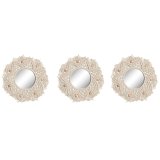 St med Spejle Home ESPRIT Hvid Boho 20 x 1 x 20 cm (3 Dele) #1