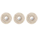 St med Spejle Home ESPRIT Hvid Boho 20 x 1 x 20 cm (3 Dele) #1