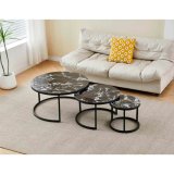 Lille serveringsbord Home ESPRIT Sort 80 x 80 x 1 cm #2