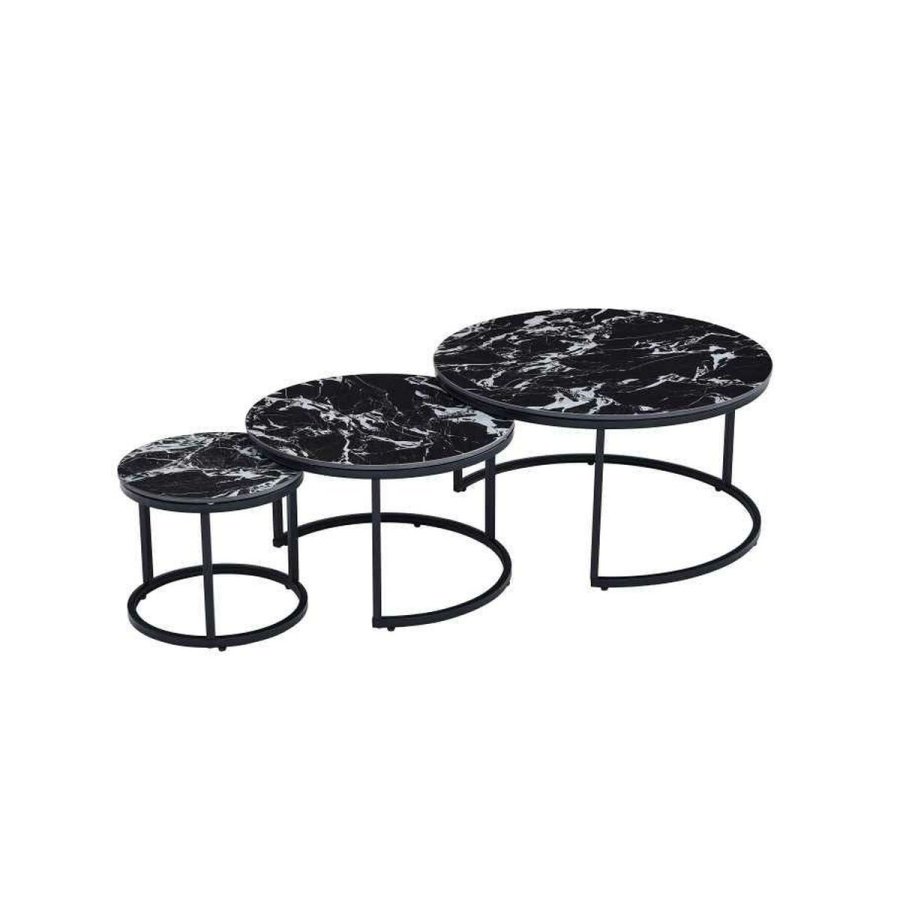 Lille serveringsbord Home ESPRIT Sort 80 x 80 x 1 cm #1