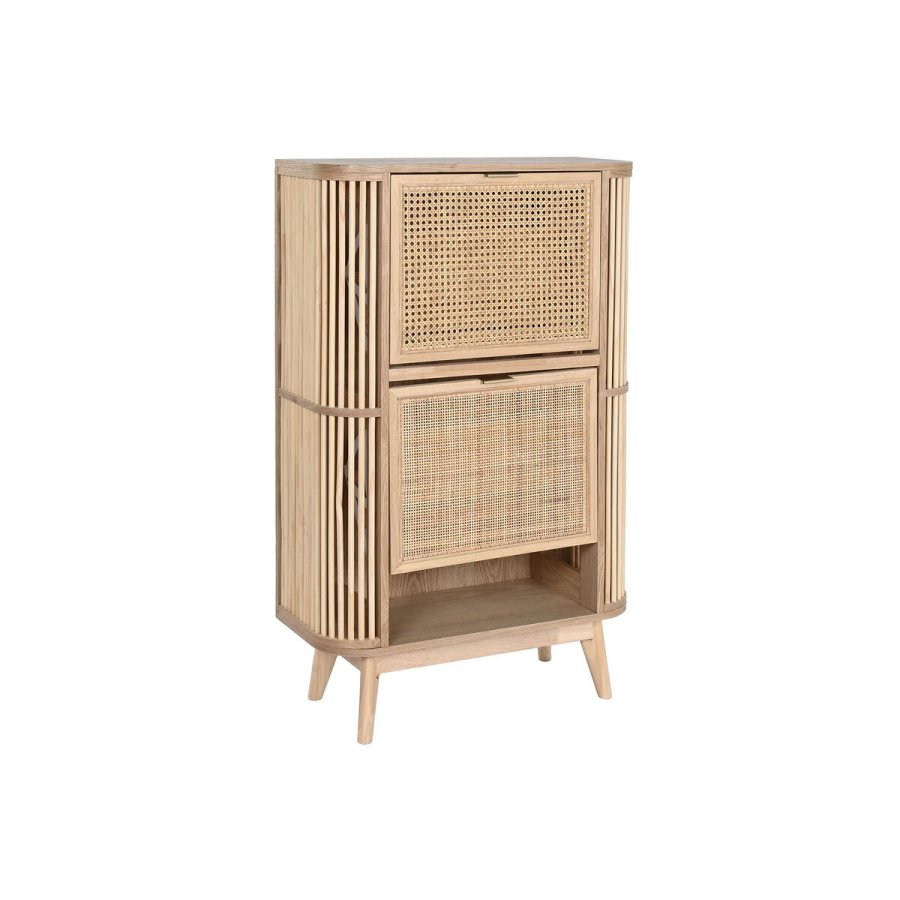Skostativ Home ESPRIT Gylden Natur Spanskrr Gran Tropisk 70 x 29 x 115 cm #1