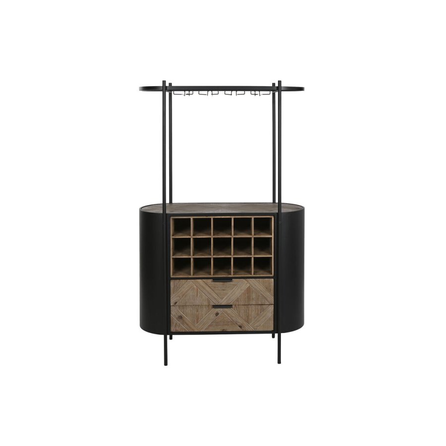 Flaskereol Home ESPRIT Sort Natur Metal Gran 90 x 36 x 150 cm #19