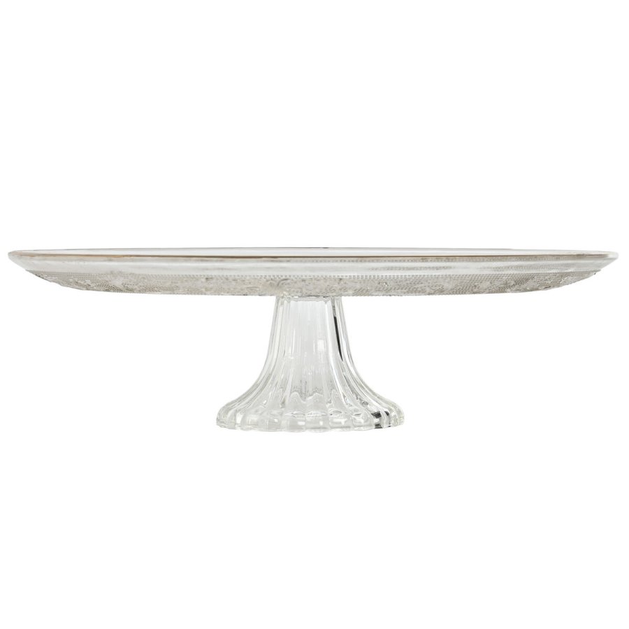 Flad Plade Home ESPRIT Gennemsigtig Gylden Krystal 33 x 33 x 9,4 cm #7