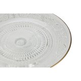 Flad Plade Home ESPRIT Gennemsigtig Gylden Krystal 23 x 23 x 8 cm #4