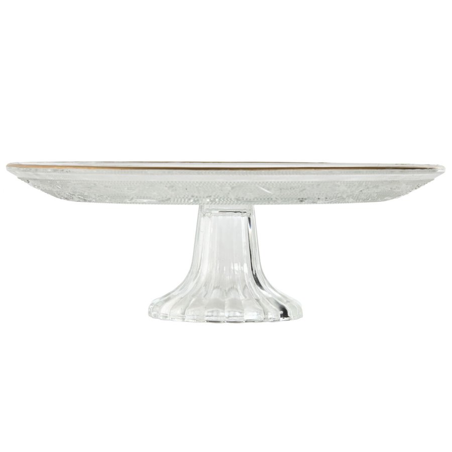 Flad Plade Home ESPRIT Gennemsigtig Gylden Krystal 23 x 23 x 8 cm #10