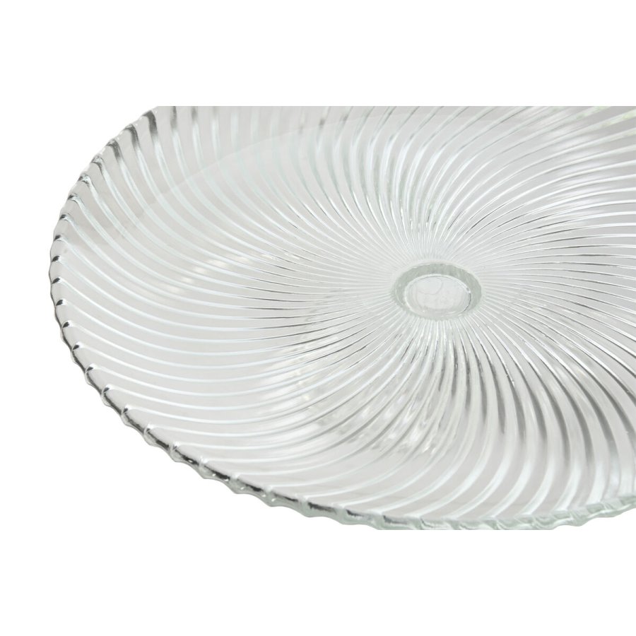 Flad Plade Home ESPRIT Gennemsigtig Krystal 31 x 31 x 9,5 cm #4