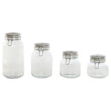 St med 4 Dser Home ESPRIT Bl Hvid Metal Silikone Krystal Stentj 800 ml 1 L 1,5 L 2,2 L 4 Dele #1