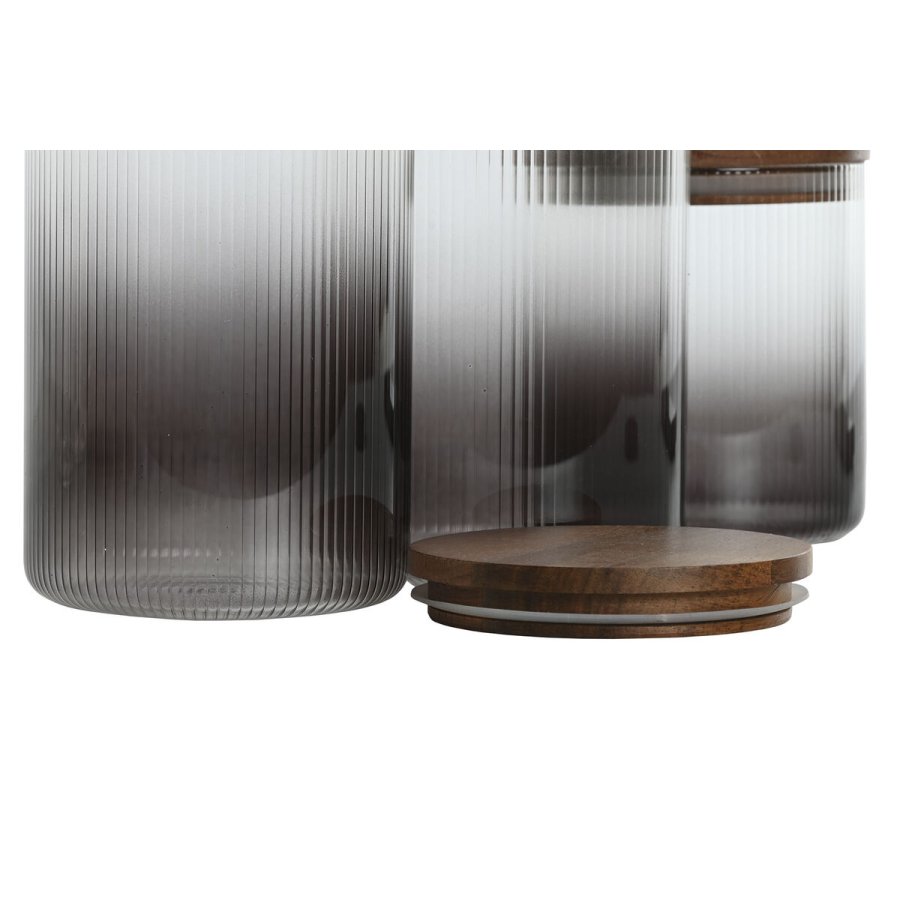 St med 3 Dser Home ESPRIT Gr Natur Akacie Borosilikatglas 900 ml 1,5 L 1,2 L 3 Dele #4