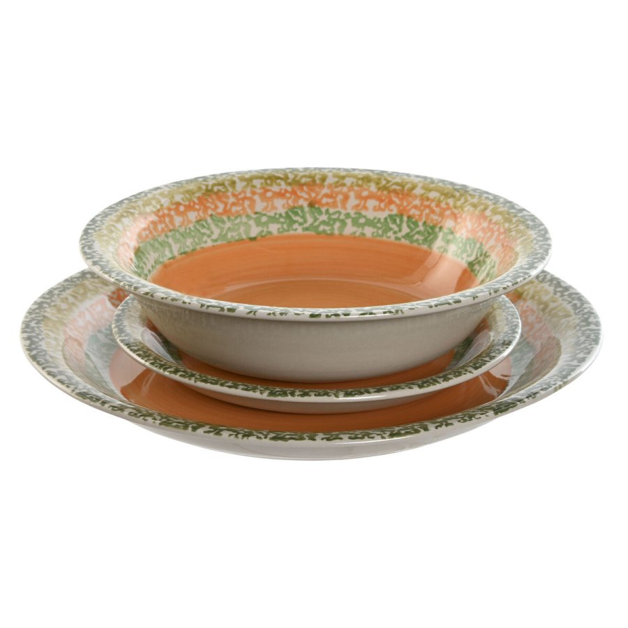 Spisestel Home ESPRIT Orange Stentj 27 x 27 x 2 cm 18 Dele #1