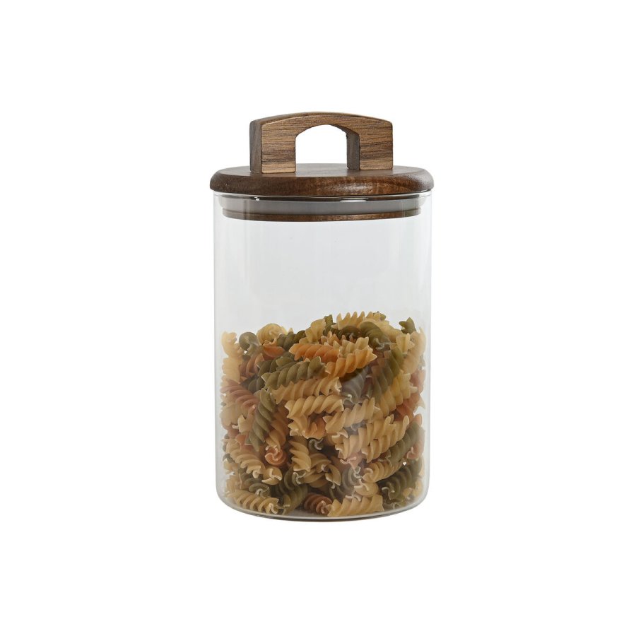 St med 3 Dser Home ESPRIT Brun Gennemsigtig Akacie Borosilikatglas 650 ml 900 ml 1 L 3 Dele #10