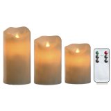 Stearinlys LED Home ESPRIT Beige 25 x 10 x 20 cm #2