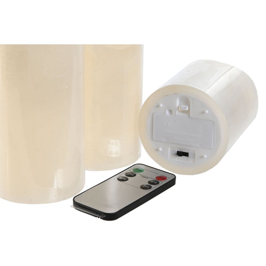 Stearinlys LED Home ESPRIT Beige 25 x 10 x 20 cm #5