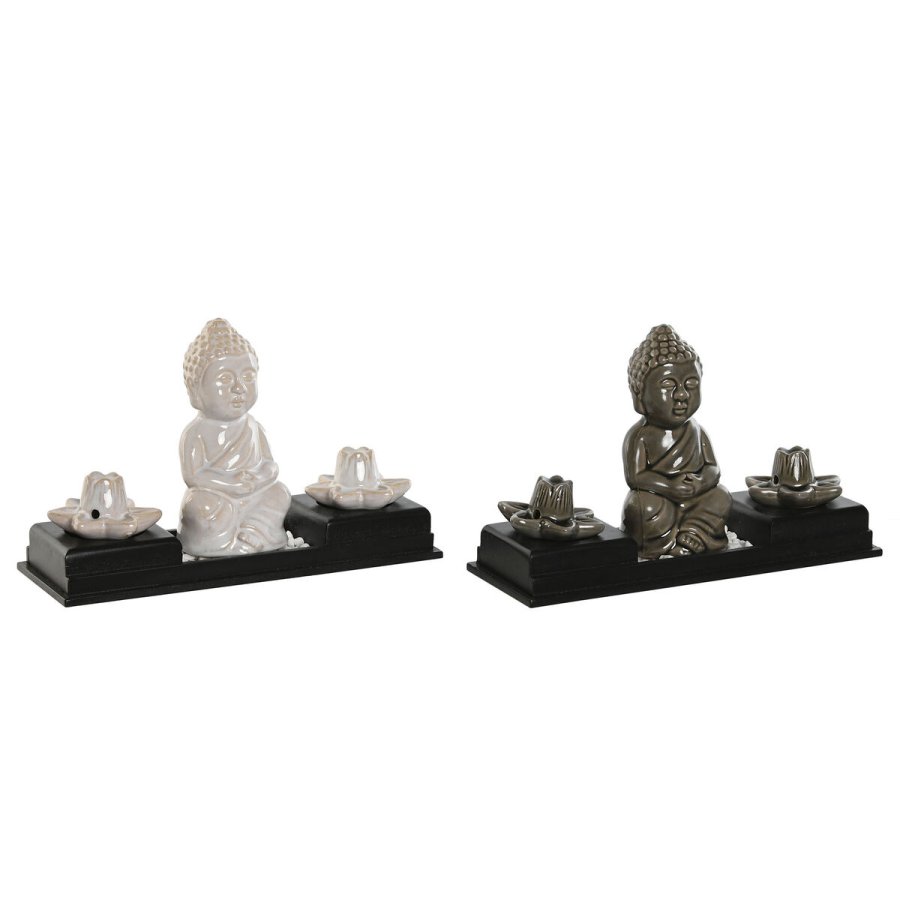 Brnder Home ESPRIT Keramik Tr MDF Buddha 24 x 8 x 14 cm (2 enheder) #1