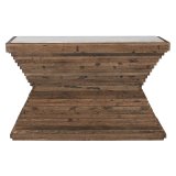 Konsol Home ESPRIT Gul Hvid Brun Marmor Genbrugt Tr� 138 x 45 x 87 cm #2