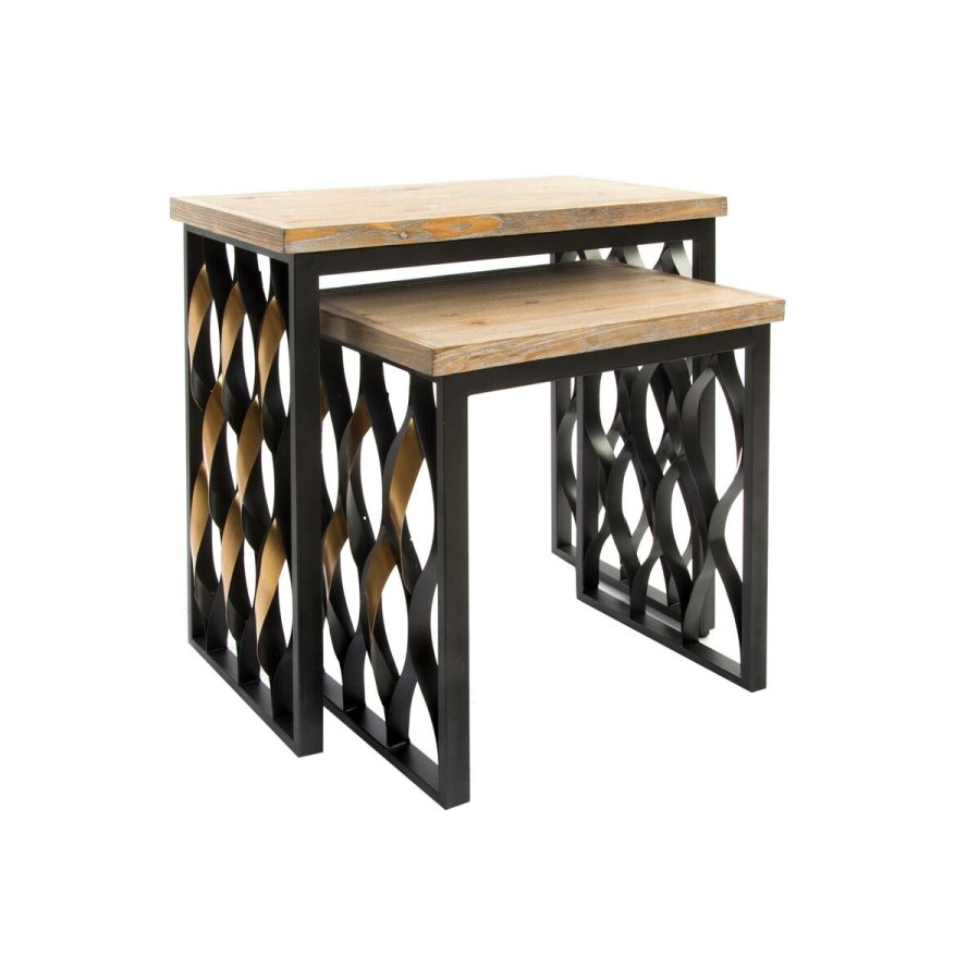 St med 2 borde Home ESPRIT Tr Metal 64 x 34 x 65 cm #4