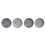 plade Home ESPRIT Bl Hvid Porceln 20 x 20 x 4 cm #1