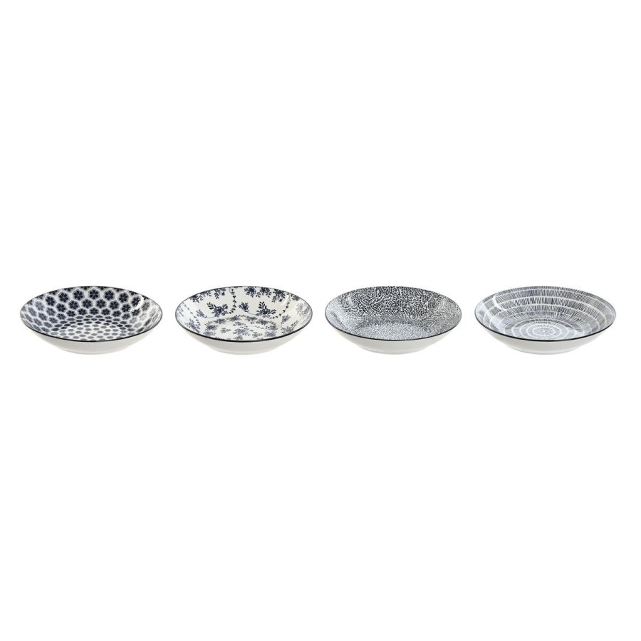 plade Home ESPRIT Bl Hvid Porceln 20 x 20 x 4 cm #13