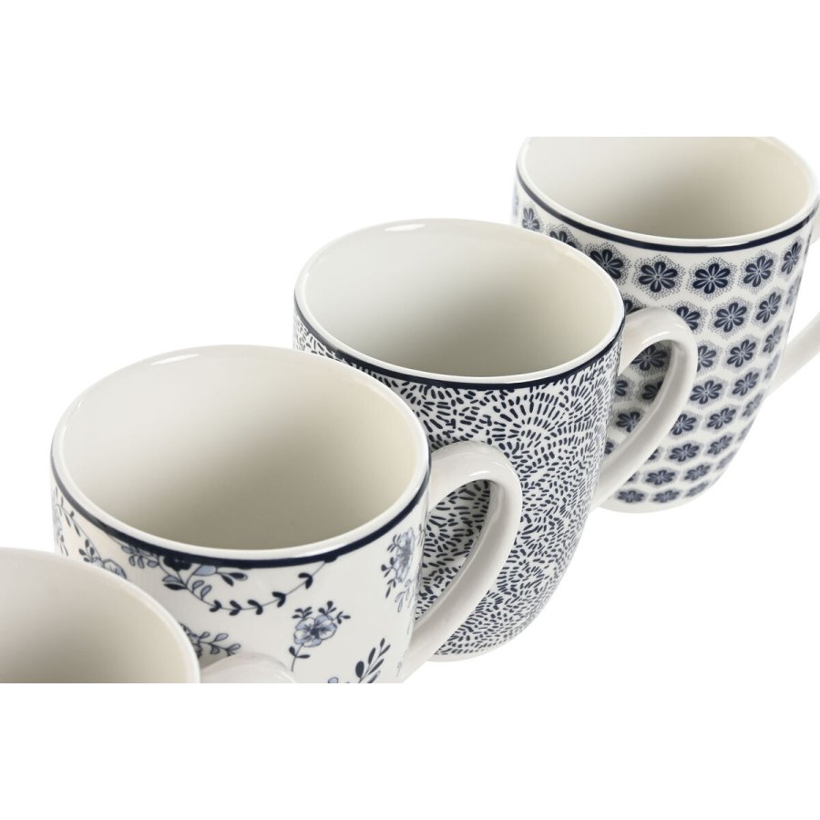 4 Dele krusst Home ESPRIT Bl Hvid Porceln 340 ml #7