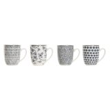 4 Dele krusst Home ESPRIT Bl Hvid Porceln 340 ml #1