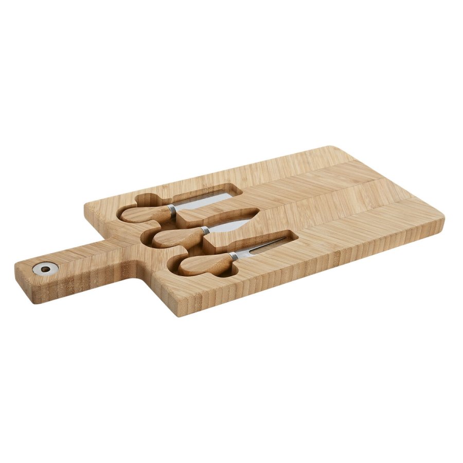 Skrebrt Home ESPRIT Natur Bambus Rustfrit stl 41 x 18,3 x 2 cm (4 Dele) #1