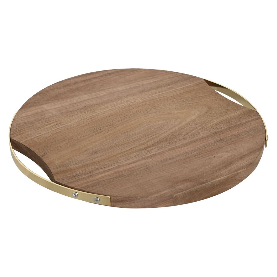 Skrebrt Home ESPRIT Gylden Natur Metal Akacie 32,3 x 31,3 x 1,4 cm #1