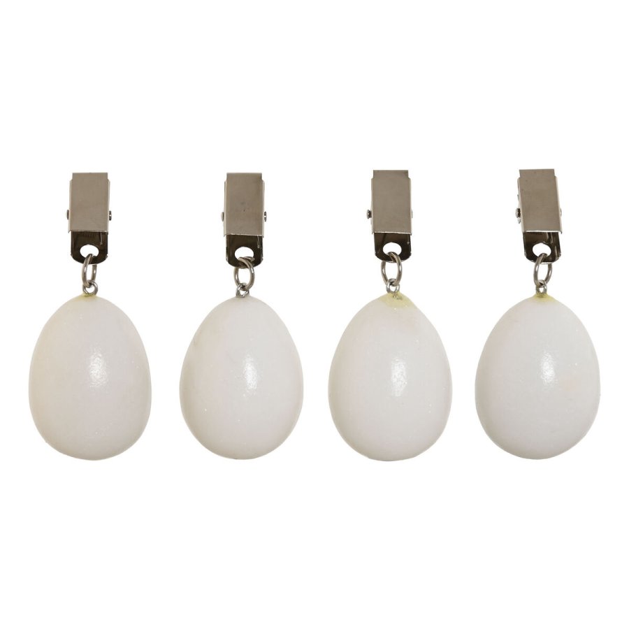 Borddug Clip Home ESPRIT Hvid 3,5 x 3,5 x 5,5 cm #1