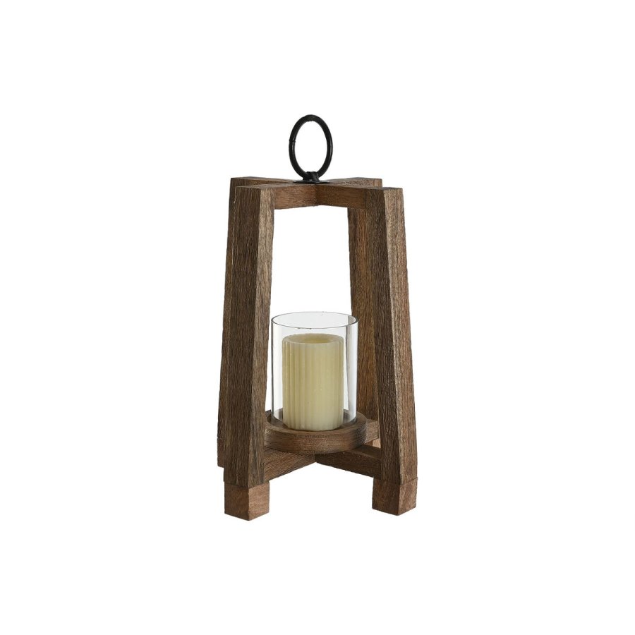 Lyseholder Home ESPRIT Brun Natur Krystal Mangotr 25 x 25 x 35 cm #5