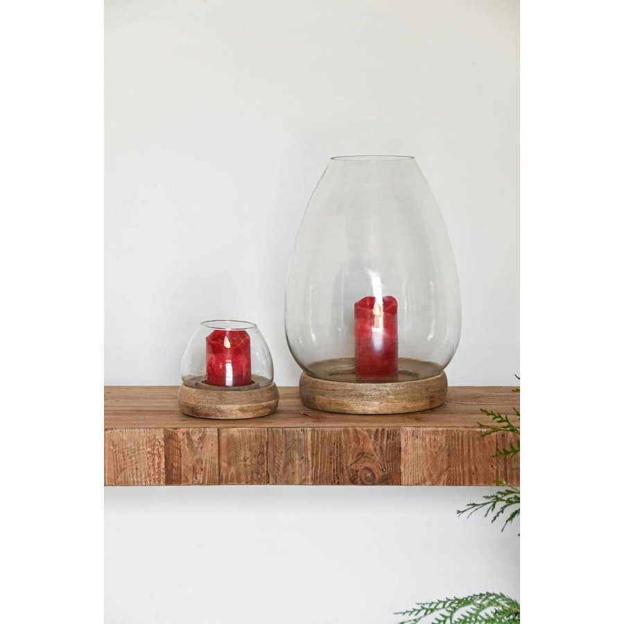 Lyseholder Home ESPRIT Brun Natur Krystal Mangotr 30 x 30 x 40 cm (2 enheder) #2