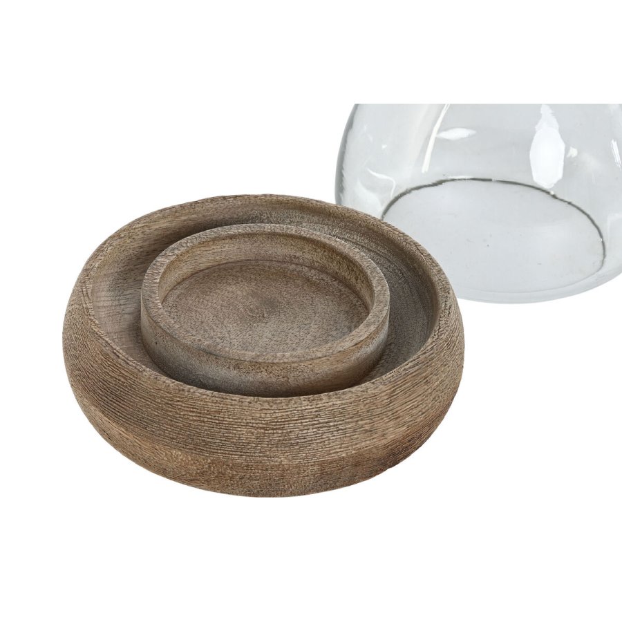 Lyseholder Home ESPRIT Brun Natur Krystal Mangotr 30 x 30 x 40 cm (2 enheder) #3