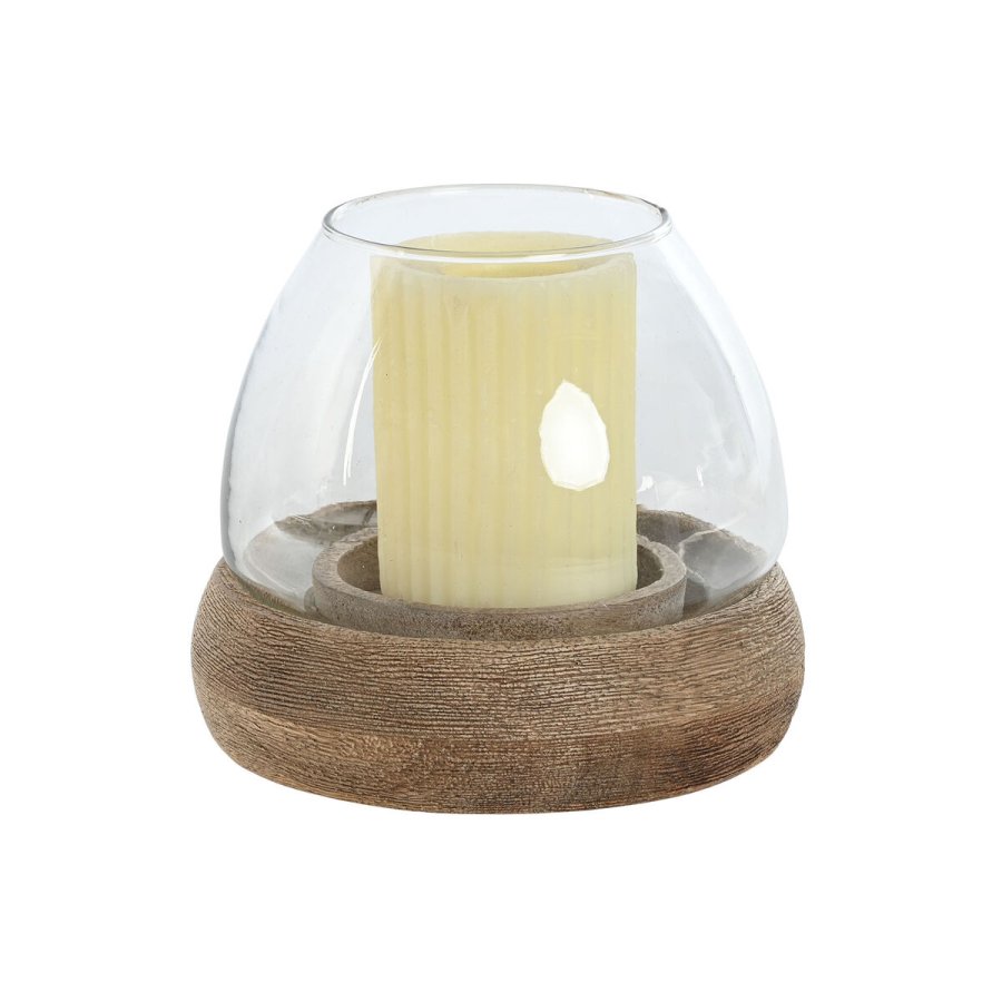 Lyseholder Home ESPRIT Brun Natur Krystal Mangotr 30 x 30 x 40 cm (2 enheder) #5